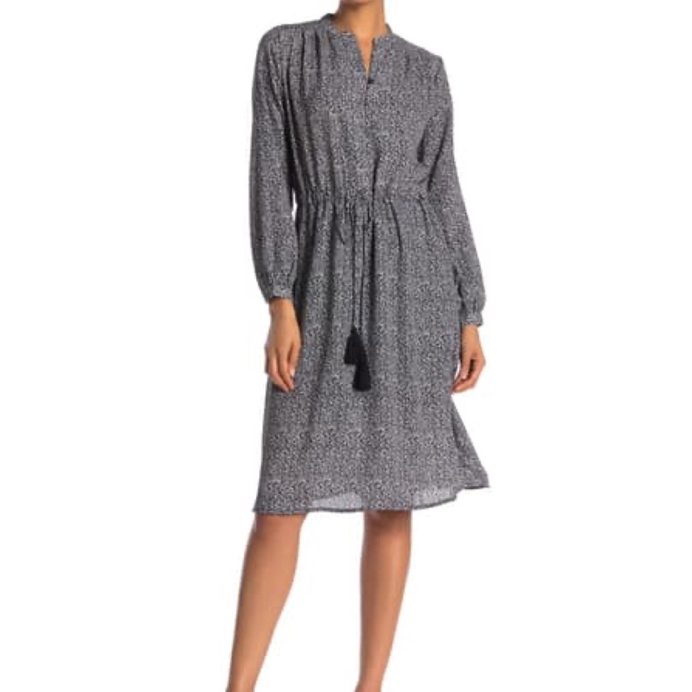 Threads & states long sleeve printed midi dress M